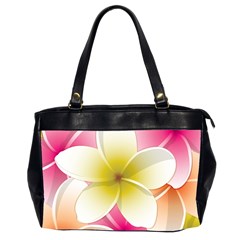 Frangipani Flower Floral White Pink Yellow Office Handbags (2 Sides)  by Mariart