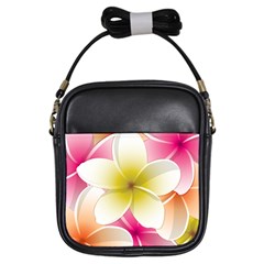 Frangipani Flower Floral White Pink Yellow Girls Sling Bags by Mariart