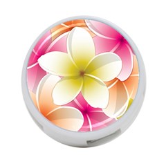 Frangipani Flower Floral White Pink Yellow 4-port Usb Hub (two Sides)  by Mariart