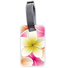 Frangipani Flower Floral White Pink Yellow Luggage Tags (two Sides) by Mariart