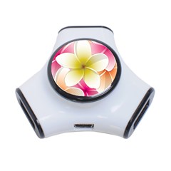 Frangipani Flower Floral White Pink Yellow 3-port Usb Hub by Mariart