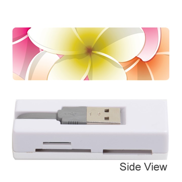 Frangipani Flower Floral White Pink Yellow Memory Card Reader (Stick) 