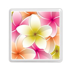 Frangipani Flower Floral White Pink Yellow Memory Card Reader (square)  by Mariart