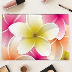 Frangipani Flower Floral White Pink Yellow Cosmetic Bag (xxl)  by Mariart