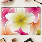 Frangipani Flower Floral White Pink Yellow Cosmetic Bag (XXXL)  Back