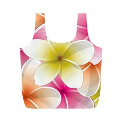 Frangipani Flower Floral White Pink Yellow Full Print Recycle Bags (m)  by Mariart