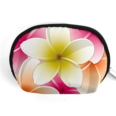 Frangipani Flower Floral White Pink Yellow Accessory Pouches (medium)  by Mariart