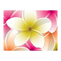 Frangipani Flower Floral White Pink Yellow Double Sided Flano Blanket (mini)  by Mariart