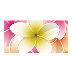 Frangipani Flower Floral White Pink Yellow Satin Wrap by Mariart