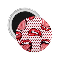 Lipstick Lip Red Polka Dot Circle 2 25  Magnets by Mariart