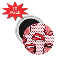 Lipstick Lip Red Polka Dot Circle 1 75  Magnets (10 Pack)  by Mariart