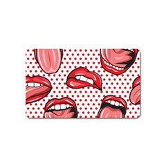 Lipstick Lip Red Polka Dot Circle Magnet (name Card) by Mariart