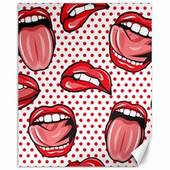 Lipstick Lip Red Polka Dot Circle Canvas 16  X 20   by Mariart