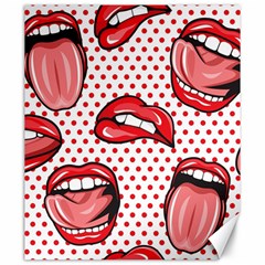 Lipstick Lip Red Polka Dot Circle Canvas 20  X 24   by Mariart