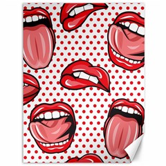 Lipstick Lip Red Polka Dot Circle Canvas 36  X 48   by Mariart