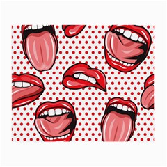 Lipstick Lip Red Polka Dot Circle Small Glasses Cloth (2-side) by Mariart