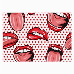 Lipstick Lip Red Polka Dot Circle Large Glasses Cloth by Mariart