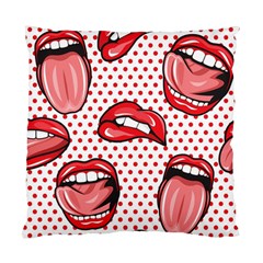 Lipstick Lip Red Polka Dot Circle Standard Cushion Case (two Sides) by Mariart