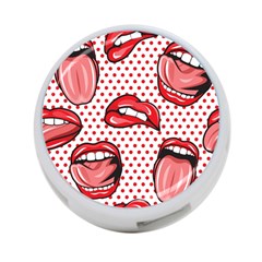 Lipstick Lip Red Polka Dot Circle 4-port Usb Hub (one Side) by Mariart