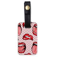 Lipstick Lip Red Polka Dot Circle Luggage Tags (one Side)  by Mariart