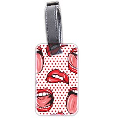 Lipstick Lip Red Polka Dot Circle Luggage Tags (two Sides) by Mariart