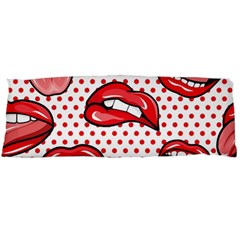 Lipstick Lip Red Polka Dot Circle Body Pillow Case (dakimakura) by Mariart