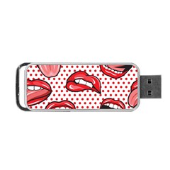 Lipstick Lip Red Polka Dot Circle Portable Usb Flash (two Sides) by Mariart