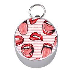 Lipstick Lip Red Polka Dot Circle Mini Silver Compasses by Mariart