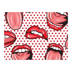 Lipstick Lip Red Polka Dot Circle Double Sided Flano Blanket (mini)  by Mariart