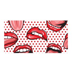 Lipstick Lip Red Polka Dot Circle Satin Wrap by Mariart