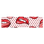 Lipstick Lip Red Polka Dot Circle Satin Scarf (Oblong) Front