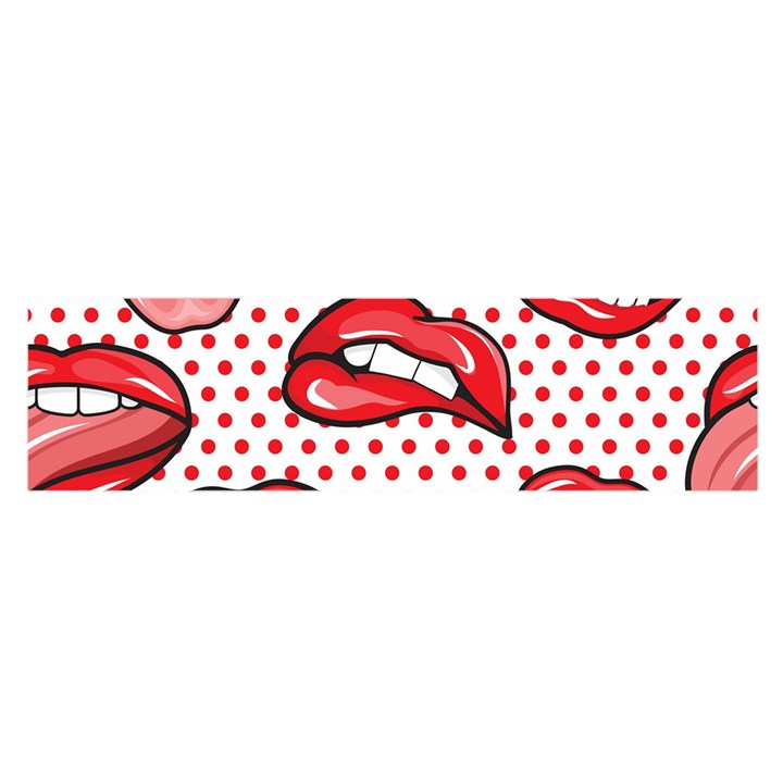 Lipstick Lip Red Polka Dot Circle Satin Scarf (Oblong)