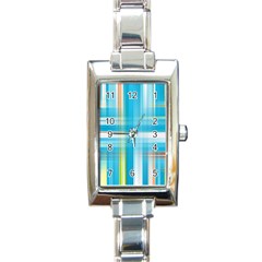 Lines Blue Stripes Rectangle Italian Charm Watch