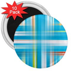 Lines Blue Stripes 3  Magnets (10 Pack) 