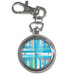 Lines Blue Stripes Key Chain Watches by Mariart