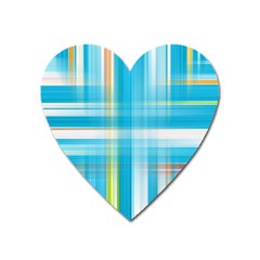 Lines Blue Stripes Heart Magnet by Mariart