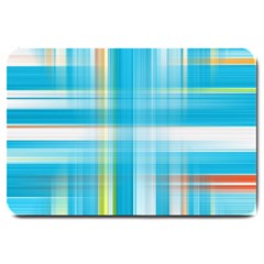 Lines Blue Stripes Large Doormat  by Mariart