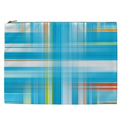 Lines Blue Stripes Cosmetic Bag (xxl)  by Mariart