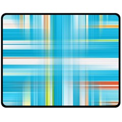 Lines Blue Stripes Double Sided Fleece Blanket (medium)  by Mariart