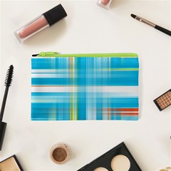 Lines Blue Stripes Cosmetic Bag (xs) by Mariart