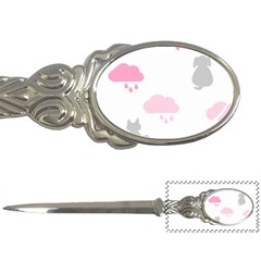 Raining Cats Dogs White Pink Cloud Rain Letter Openers by Mariart