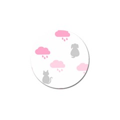 Raining Cats Dogs White Pink Cloud Rain Golf Ball Marker (4 Pack) by Mariart