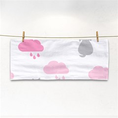 Raining Cats Dogs White Pink Cloud Rain Cosmetic Storage Cases by Mariart