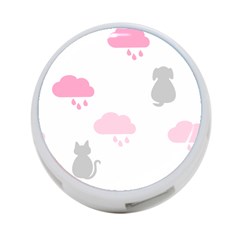 Raining Cats Dogs White Pink Cloud Rain 4-port Usb Hub (one Side) by Mariart