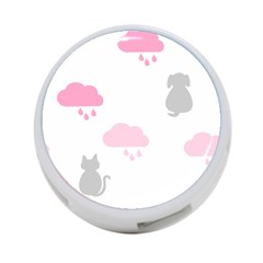 Raining Cats Dogs White Pink Cloud Rain 4-port Usb Hub (two Sides)  by Mariart