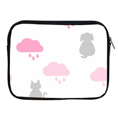 Raining Cats Dogs White Pink Cloud Rain Apple Ipad 2/3/4 Zipper Cases by Mariart