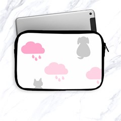 Raining Cats Dogs White Pink Cloud Rain Apple Ipad Mini Zipper Cases by Mariart