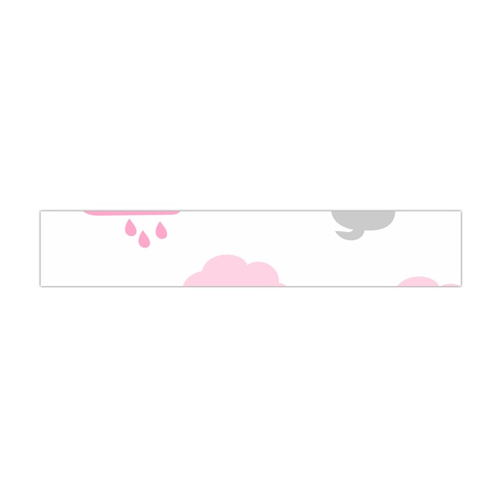 Raining Cats Dogs White Pink Cloud Rain Flano Scarf (Mini)