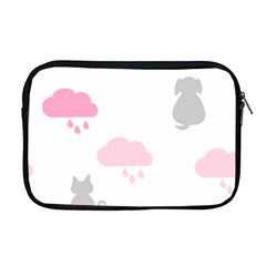 Raining Cats Dogs White Pink Cloud Rain Apple Macbook Pro 17  Zipper Case by Mariart