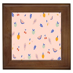 Papaya Apple Cherry Wine Fruit Pink Purple Framed Tiles